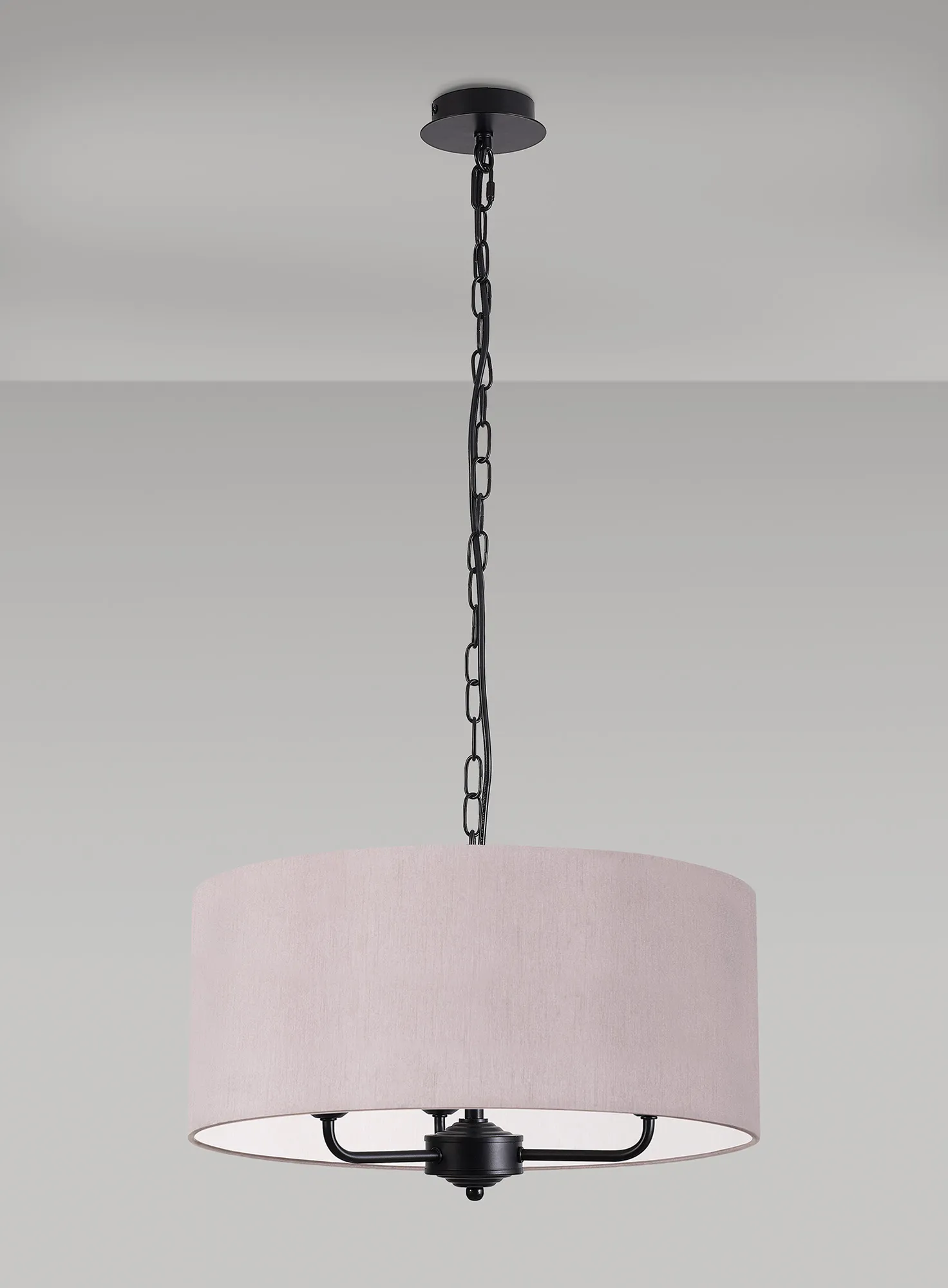 Banyan 50cm 3 Light Pendant Matt Black, Taupe/Halo Gold DK1040  Deco Banyan MB TA